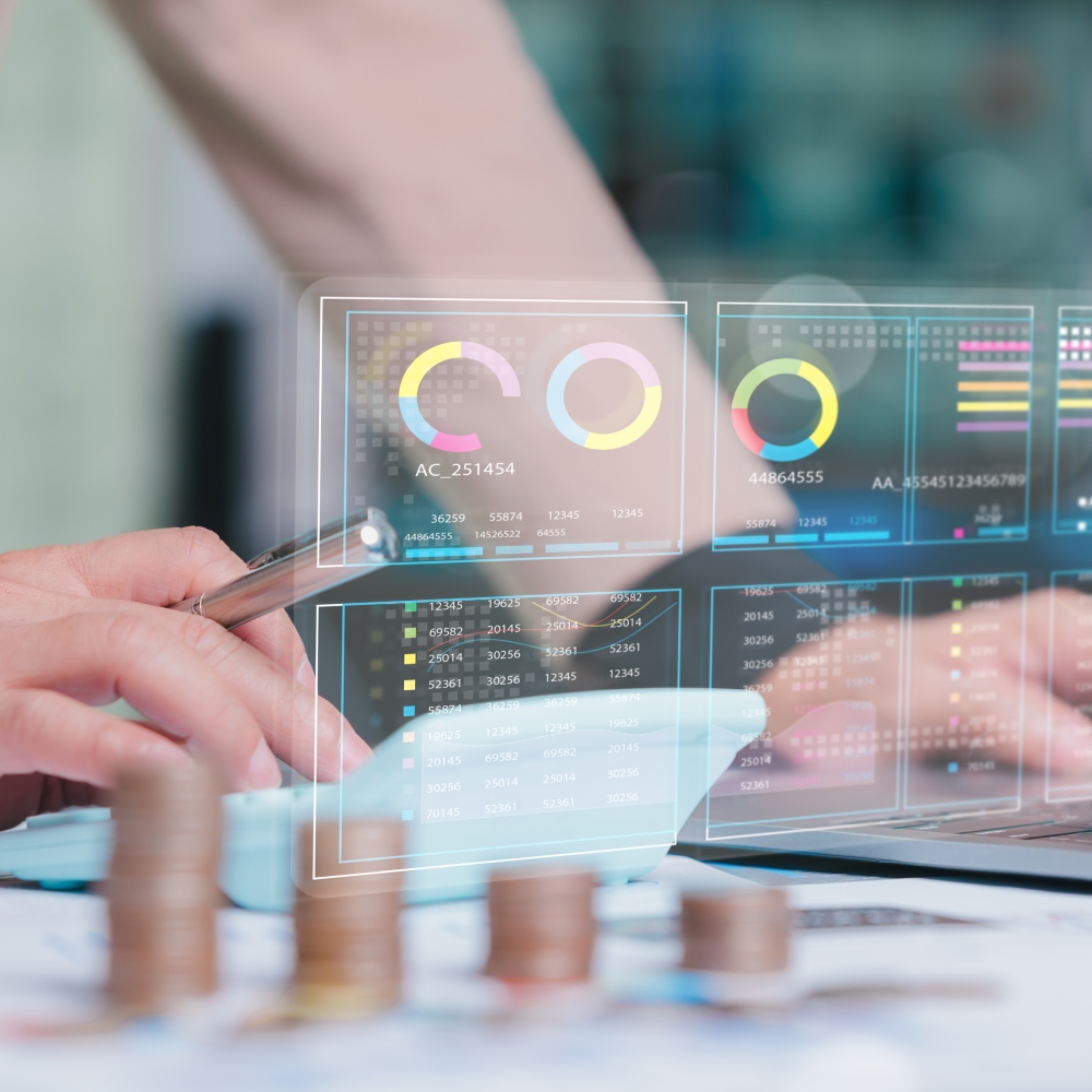 Analyzing financial data with graphs and charts