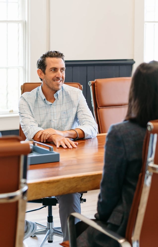 Man and woman having a business meeting
