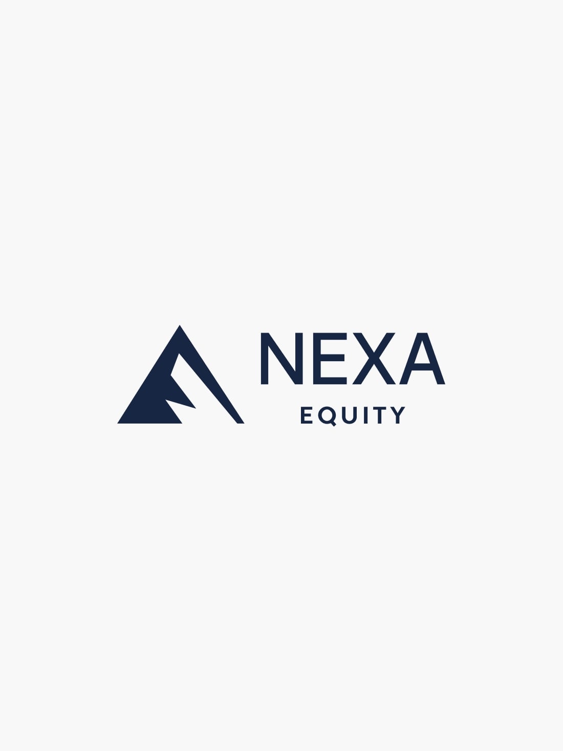 Nexa Equity company logo with mountain symbol.